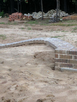Backside of retaining wall