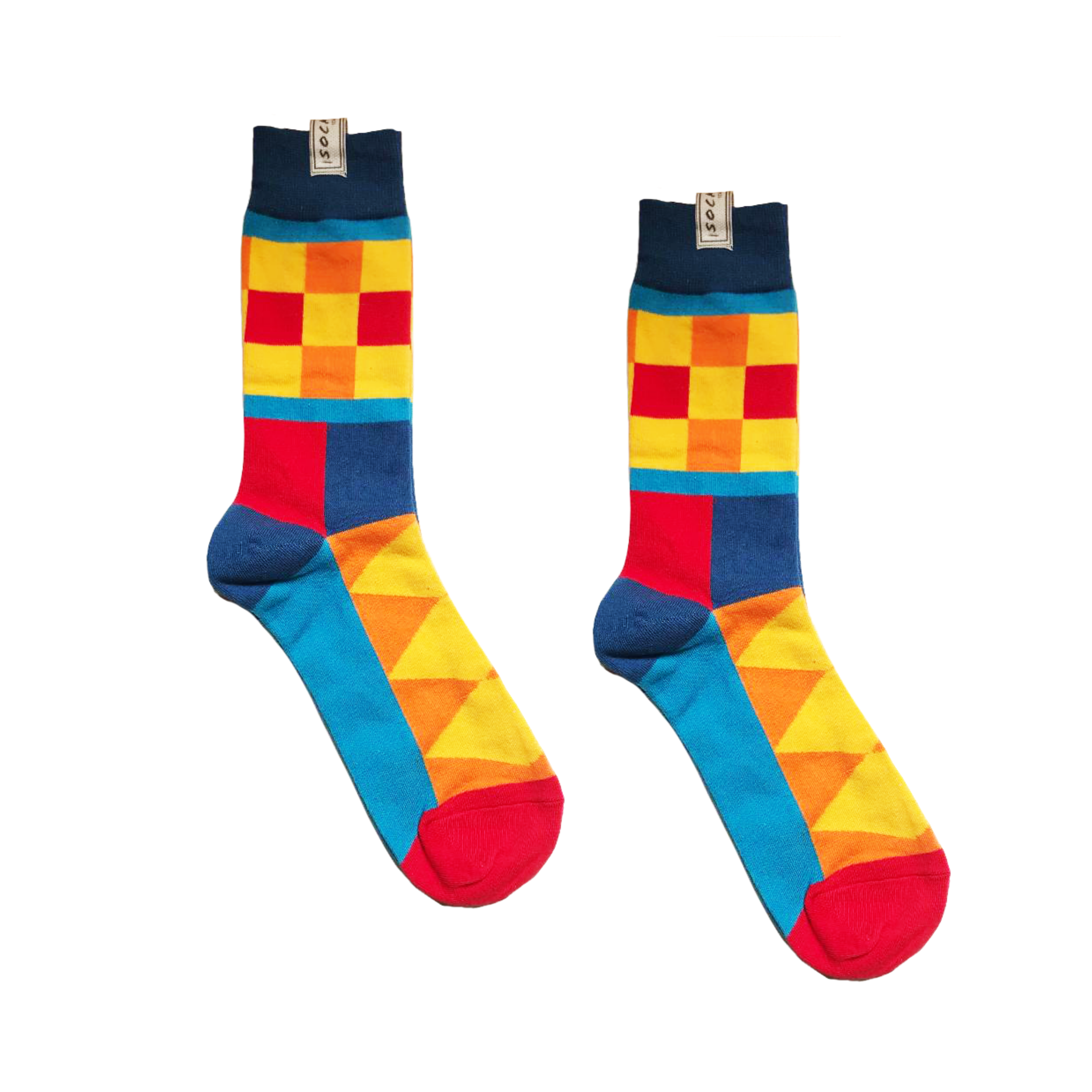 Square Pattern - Crew Cut - Iconic Socks