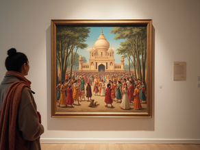 a visitor in gallery in a art exhibition organised by Artlune