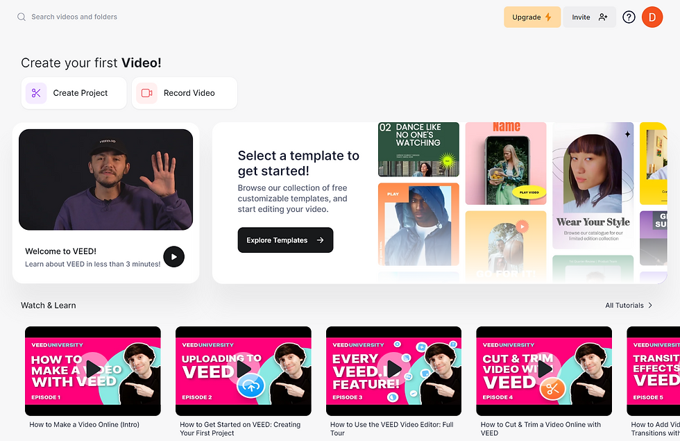 Veed.io eye tracking software