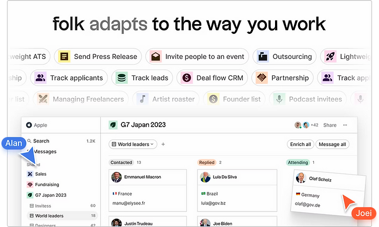 Folk CRM Functionality