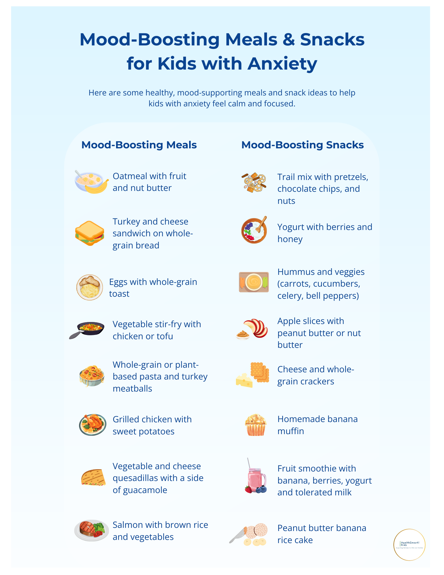 Mood-Boosting Foods for Kids with Anxiety - Printable Meal & Snack Guide