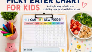 a picture of a trying new foods chart for kids