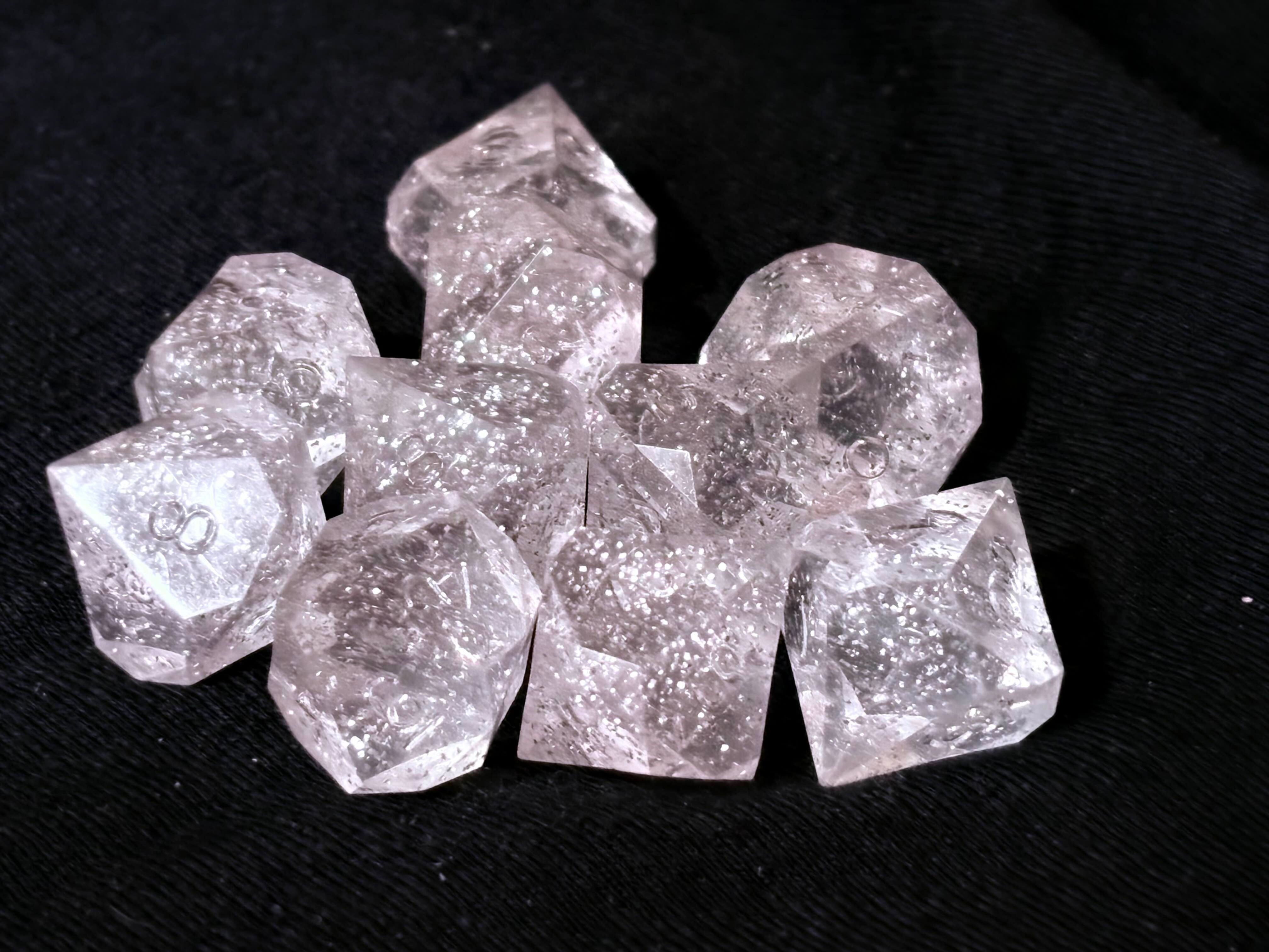 Translucent Glitter Bomb Gemstone 10pc TensSet