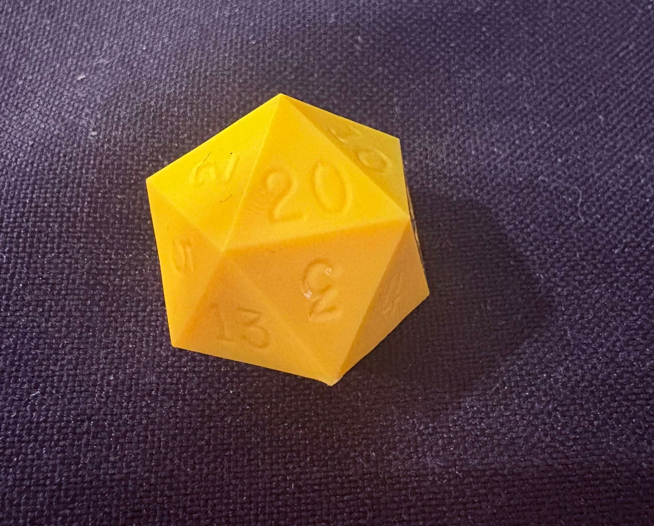 Canary Yellow Opaque D20 Single Die