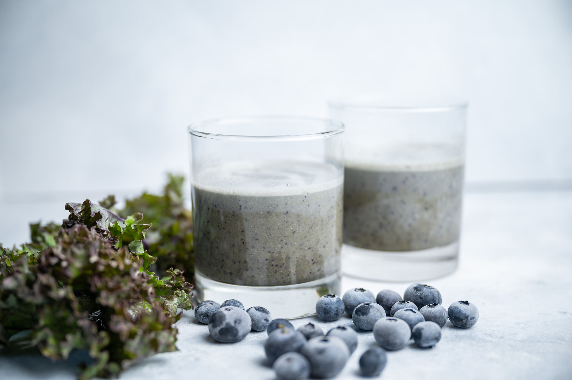 Blueberry, kale smoothie