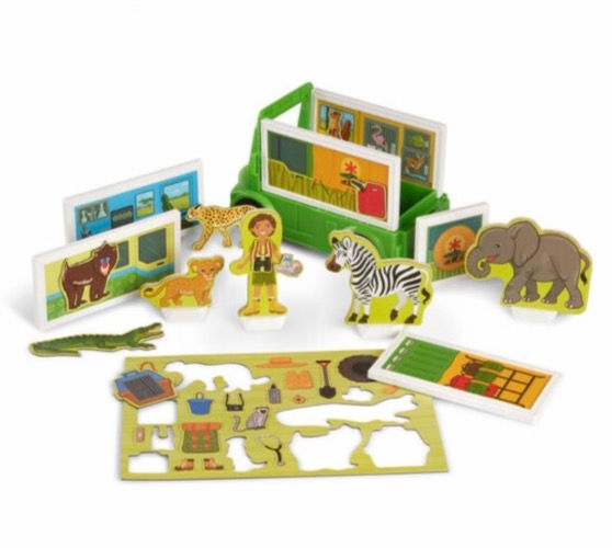 Thumbnail: Magnetivity Magnetic Building Play Set - Safari Rescue Truck