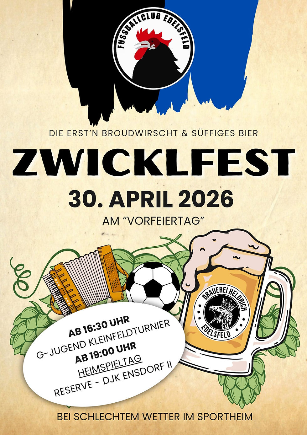 Zwicklfest beim FC Edelsfeld am 30. April 2026