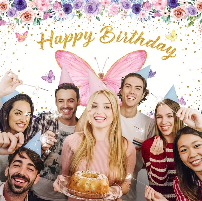 Thumbnail: Butterfly Backdrop, For Girls Butterfly Birthday Backdrop Banner