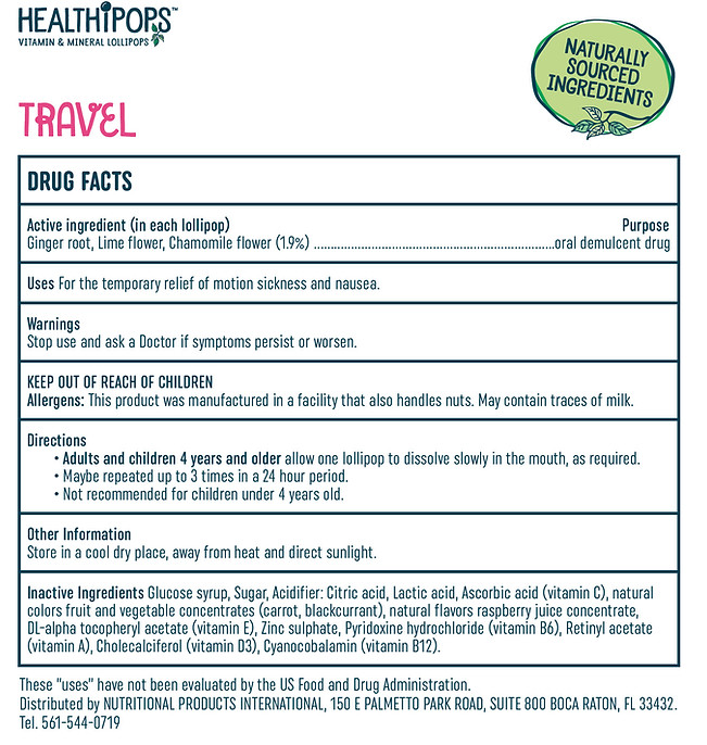 Healthipops travel drug facts