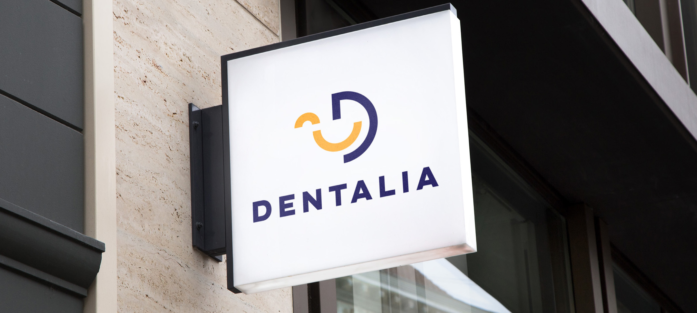 Dentalia, zubná ambulancia logo, sign, tabuľa