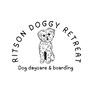 Logo with small dog outlined and text arching above