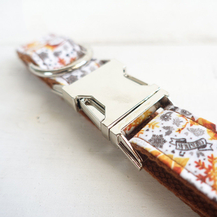 Thumbnail: Handmade Golden Christmas Dog Collar by MUTTCO