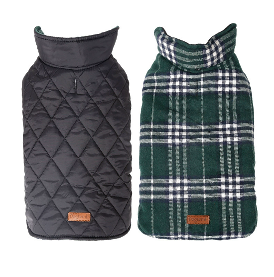 Thumbnail: Waterproof Reversible Plaid Dog Jacket for Pets