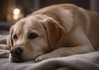 A dog in a state of chronic stress — where neurobiology, emotion, and behavior intersect.