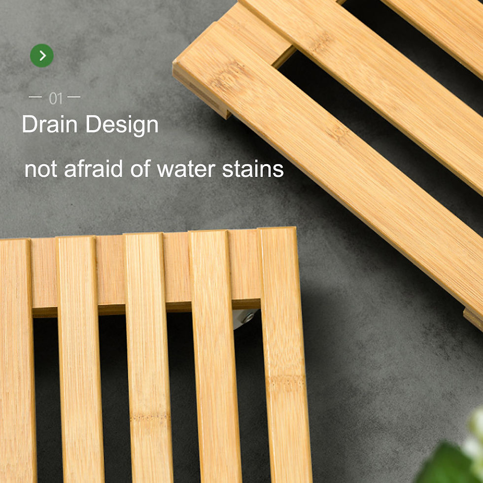 Thumbnail: Large Bamboo Plant Pot Tray with Wheels and Thick Base