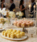 Party dessert table: lemon squares & strawberry shortcakes