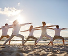 Yoga sur la plage