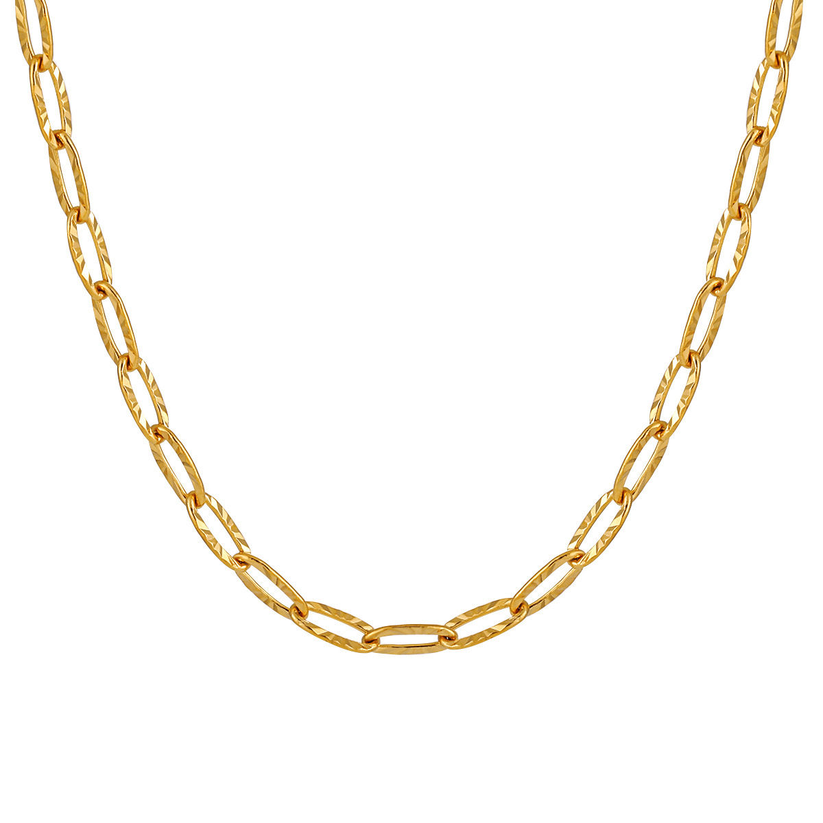 Flat Oval Link Chain Necklace