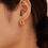 サムネイル： TRIPLE TWIST Gold Crystal Hoop Studs