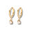 縮圖：Gold Hoop Earrings with Solitaire Crystal Drop
