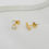 縮圖：Mini Bowknot Gold Stud Earrings with Crystals