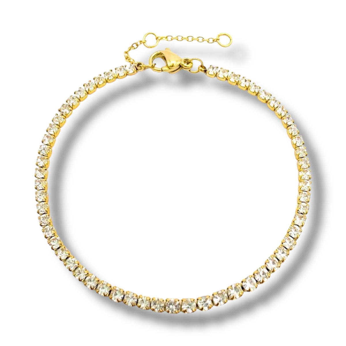 Gold Tennis Bracelet with Sparkling Cubic Zirconia