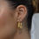 縮圖：Chunky Modern U-Shaped Gold Hoop Earrings