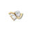 縮圖：Asymmetrical Gold Ring with Pear and Princess Cut CZ