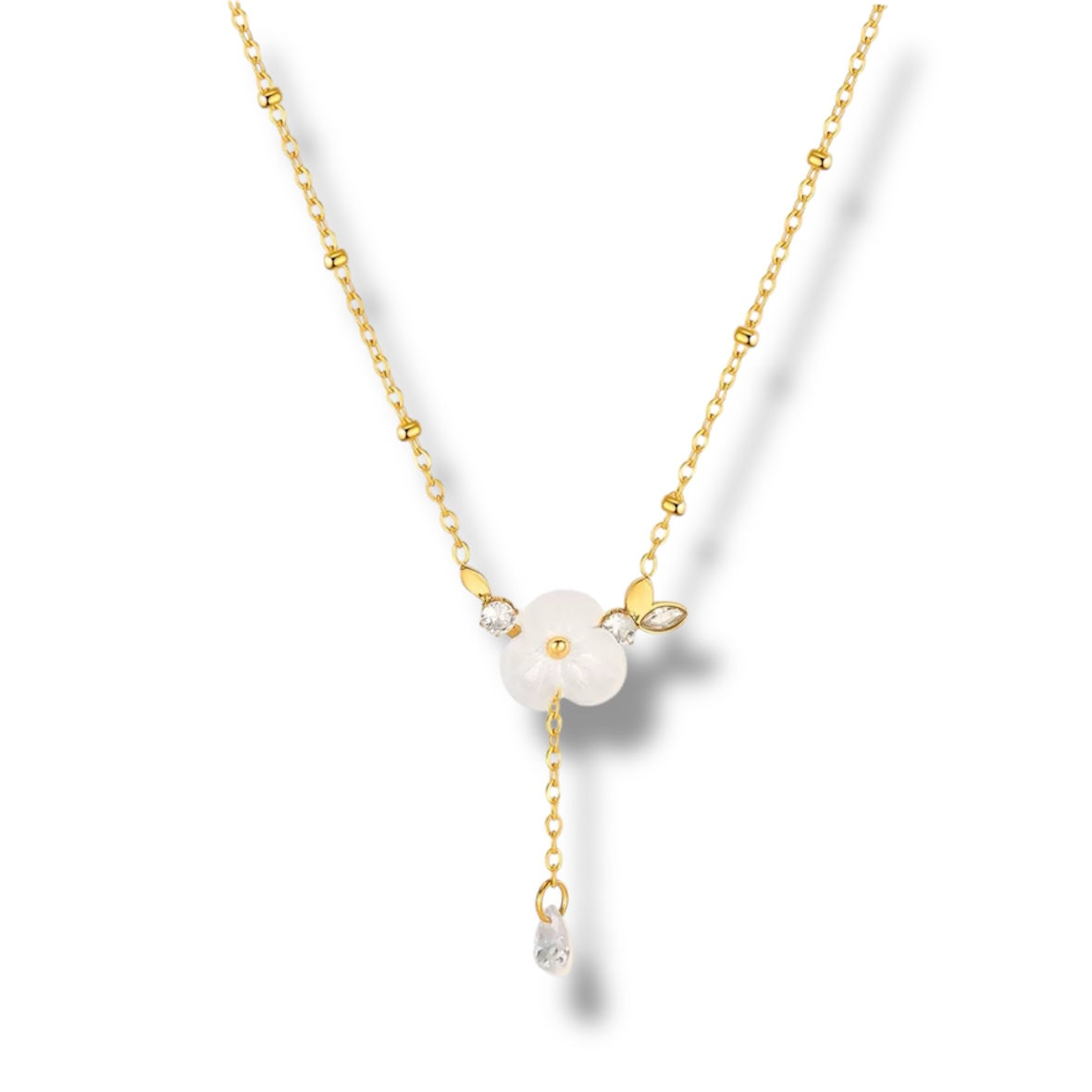 Petal Drop Jade Necklace