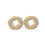 縮圖：Geometric Square Gold-Plated Zircon Stud Earrings