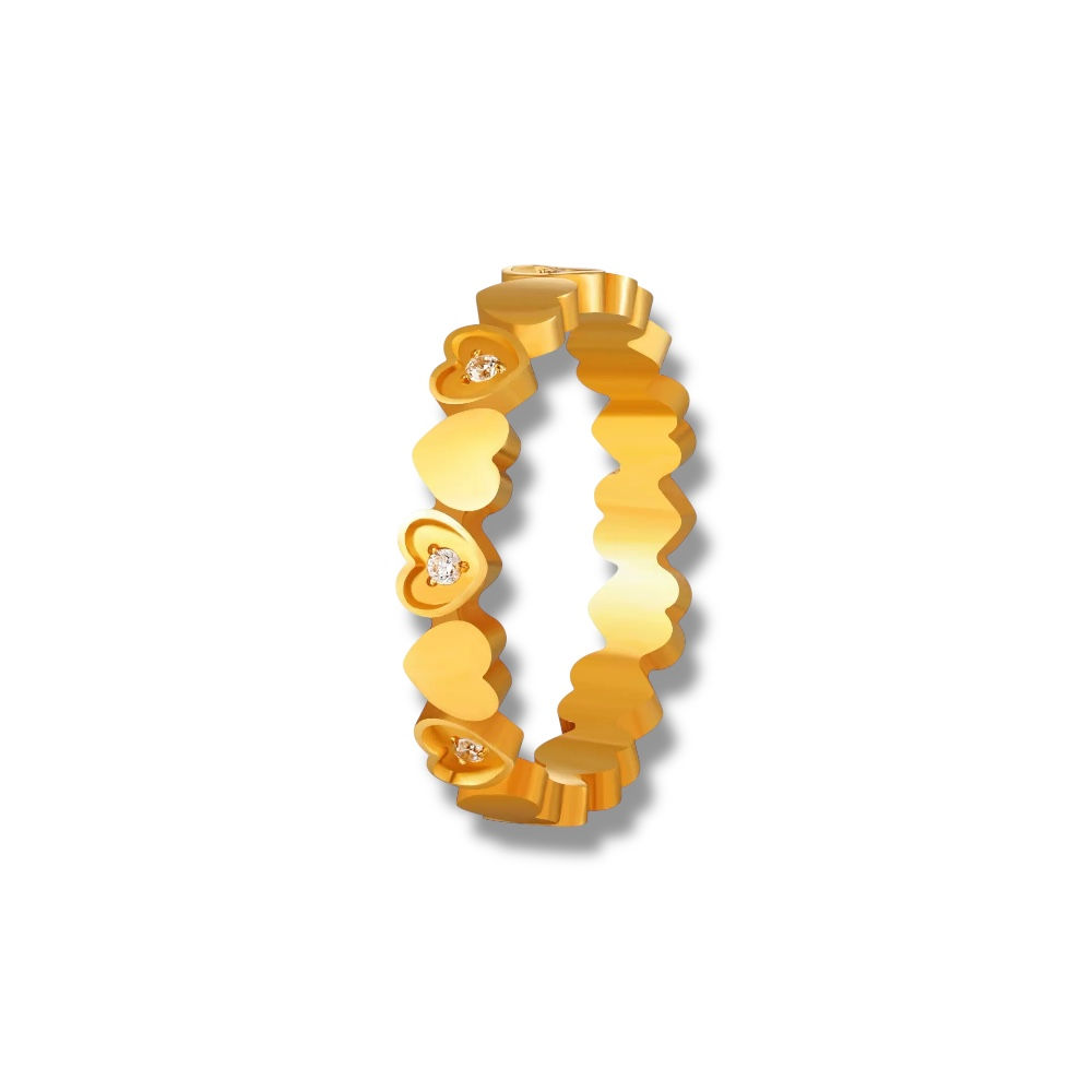 Heart Motif Eternity Gold Band