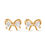 Miniatura: Gold plated bow knot zircon stud earrings
