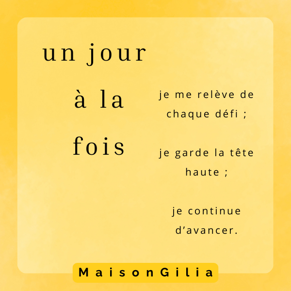 Autocollant Un jour à la fois