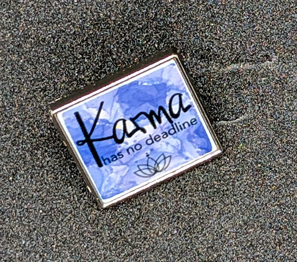 Push-Button Lapel Pin - Karma Has No Deadline