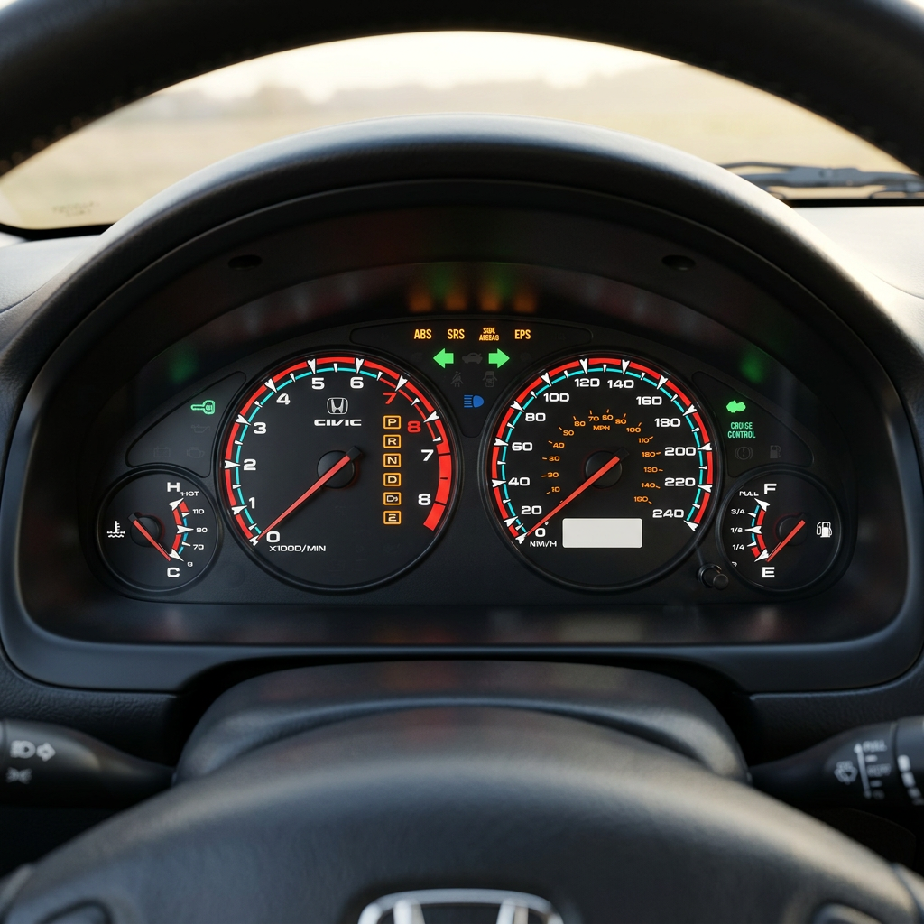 HONDA CIVIC 2001-2002 240KM/H 7K RPM RED & AQUA