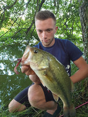 Gros black bass du bord en texan