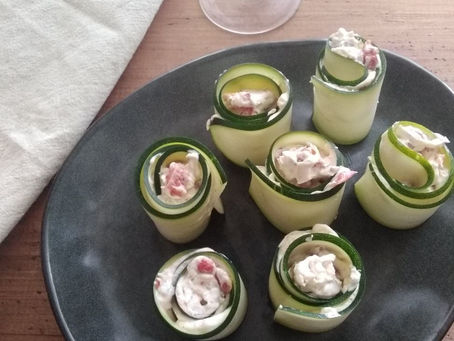 Du jardin à l'assiette: rouleaux de courgettes
