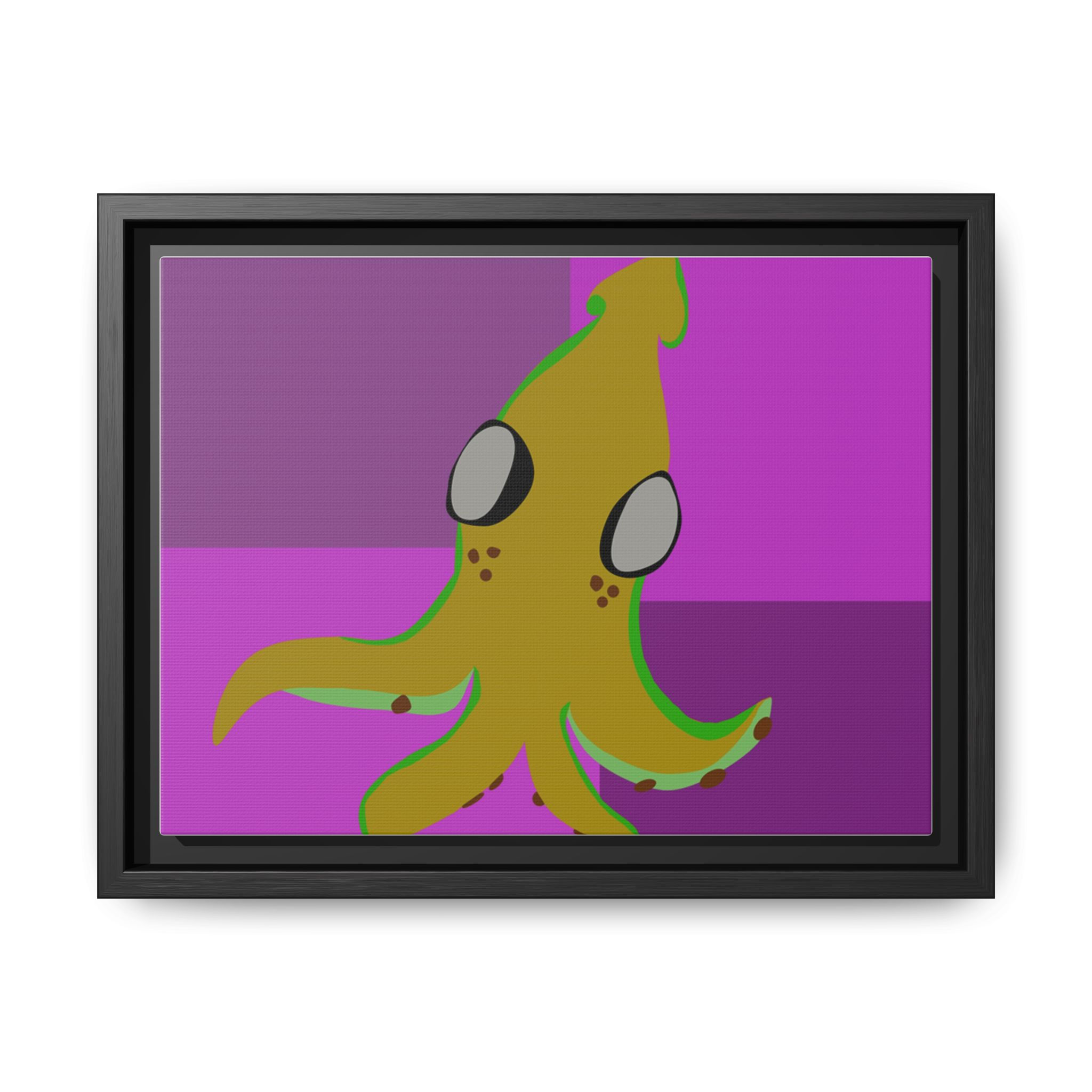 Banana Squid, Colorful Framed Wall Decor, Unique Gift for Sea Lovers