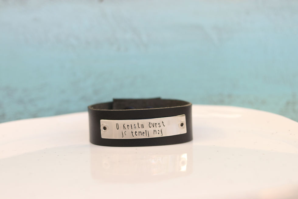 Kožna narukvica U Kristu čvrst je temelj moj