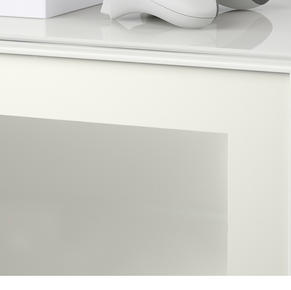 White frame frosted glass doors