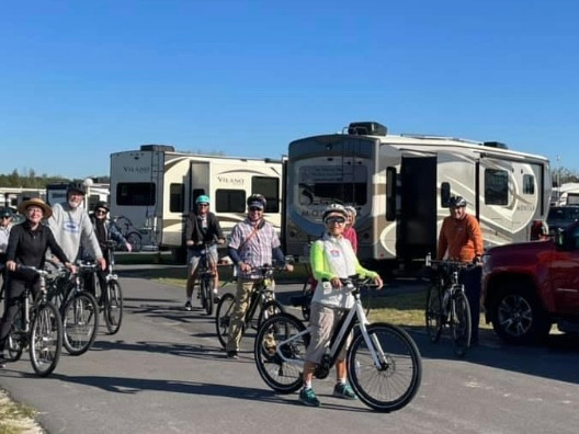 RV Yoga: RVers bike riding