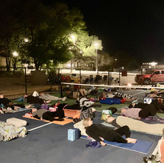 Restorative yoga under the light of the full moon.