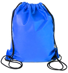 drawstring pack isolated on white backgr