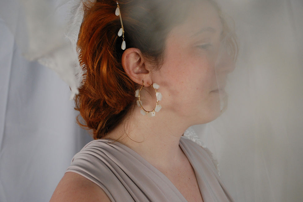 Thumbnail: Grey Moonstone Hoops