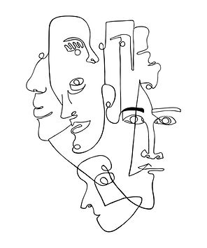 modern-poster-with-linear-abstract-faces