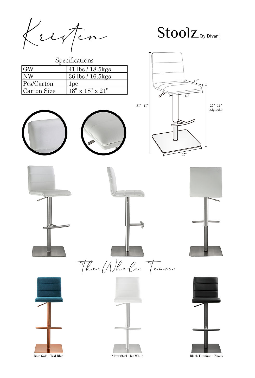 Thumbnail: Kristen - Silver Steel - Ice White