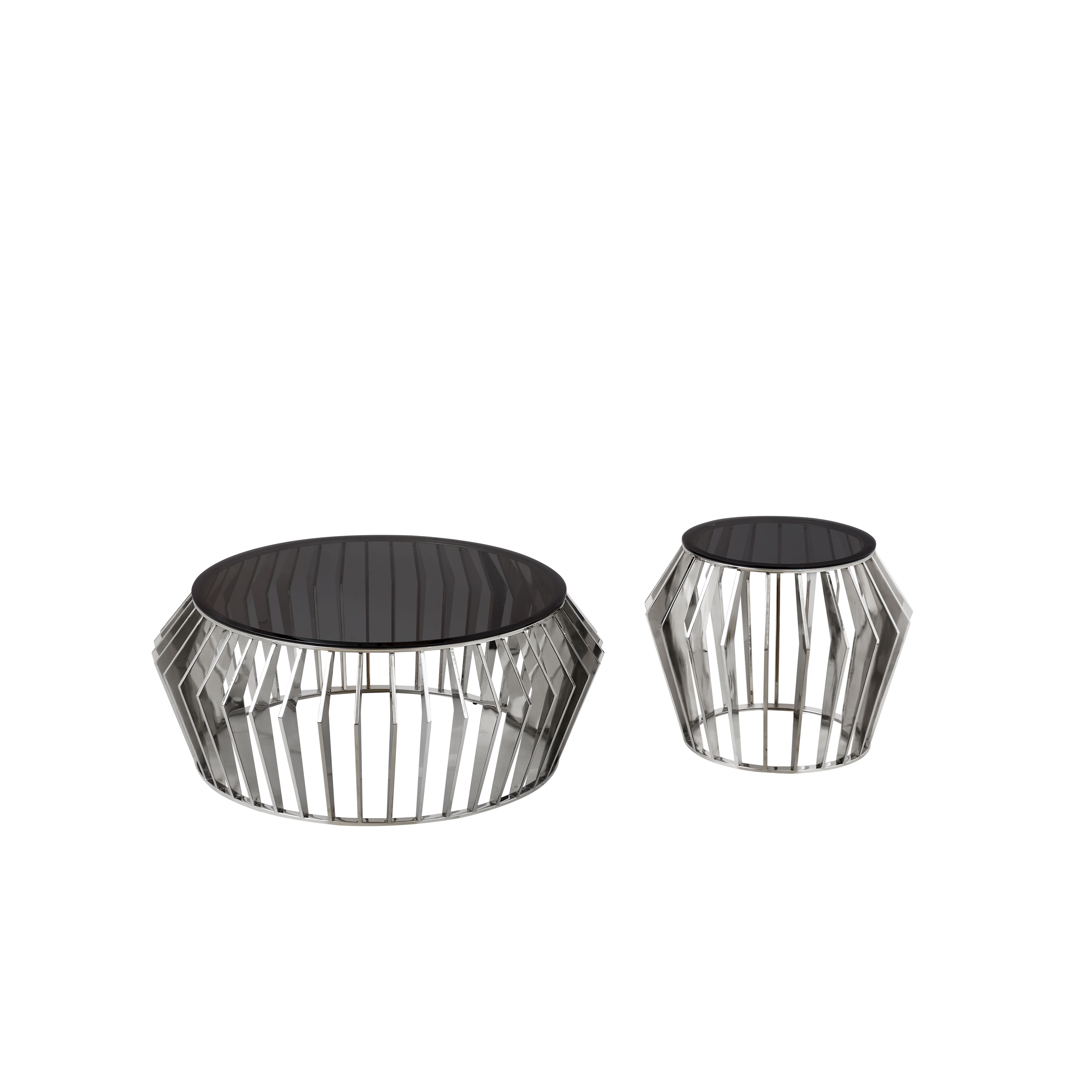 Swank - Silver Steel - Frosted Glass