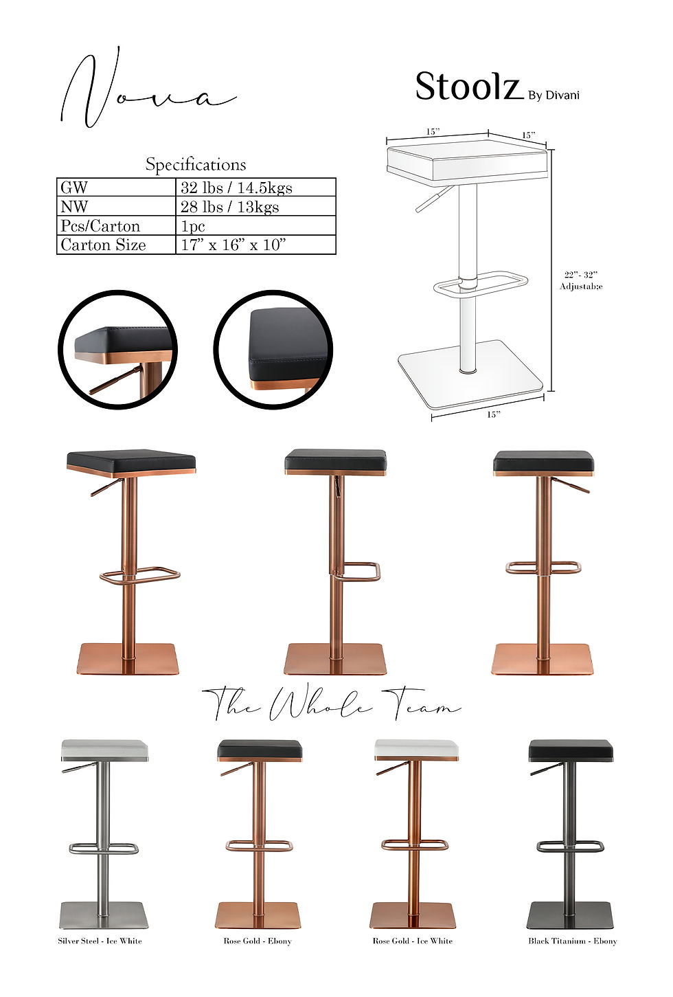 Thumbnail: Nova - Rose Gold - Ebony