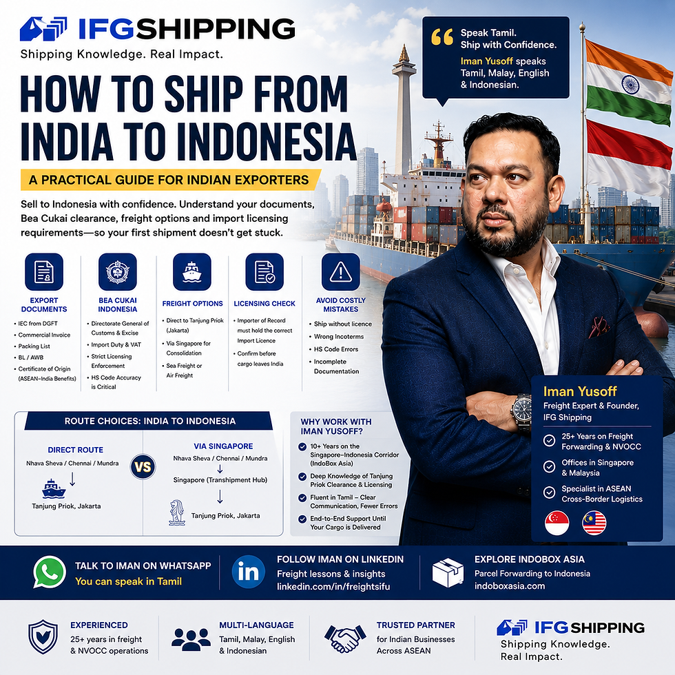 How to Ship from India to Indonesia: A Guide for Indian Businesses